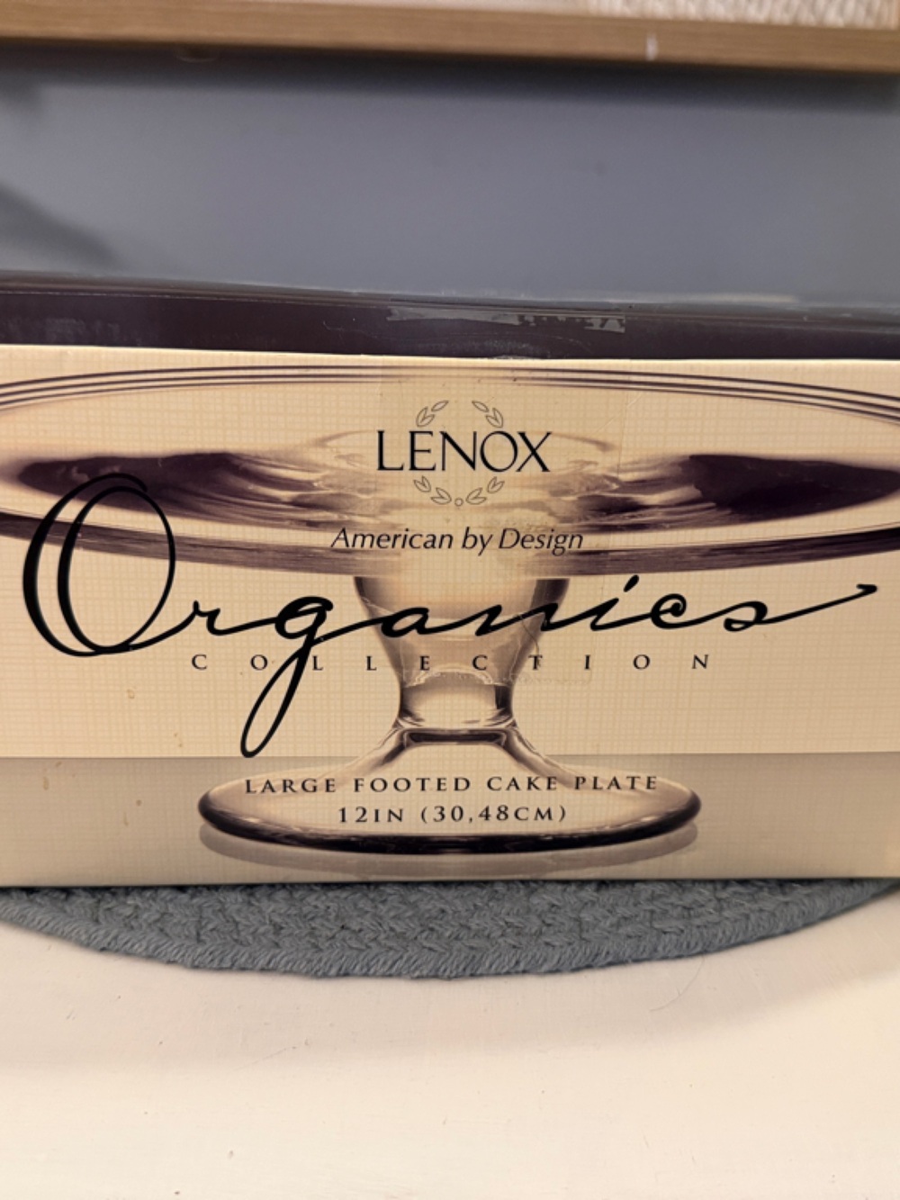Lenox Crystal Organics Collection Footed Cake Plate